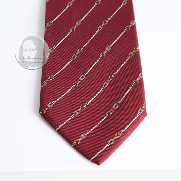 Gucci Necktie Mens Horse Bit Silk Equestrian Rare Print Vintage with COA - Picture 5 of 12